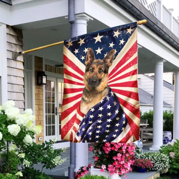 German Shepherd American Patriot Flag: US Flag Dog Apparel