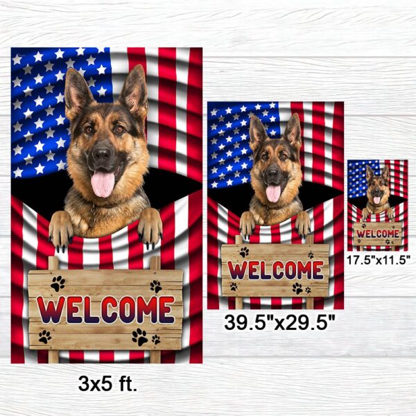 Patriotic German Shepherd Dog Welcome Mat - American Flag TQN1135F - Image 7