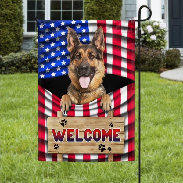 Patriotic German Shepherd Dog Welcome Mat - American Flag TQN1135F - Image 3