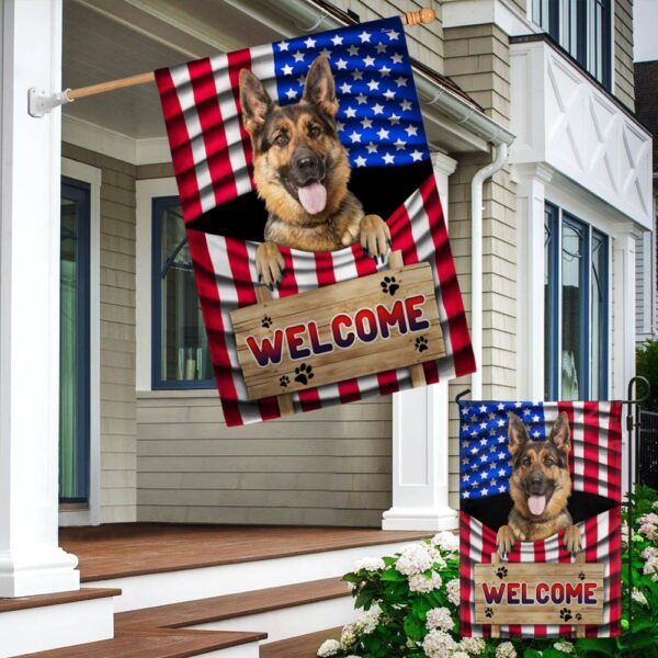 Patriotic German Shepherd Dog Welcome Mat - American Flag TQN1135F - Image 4