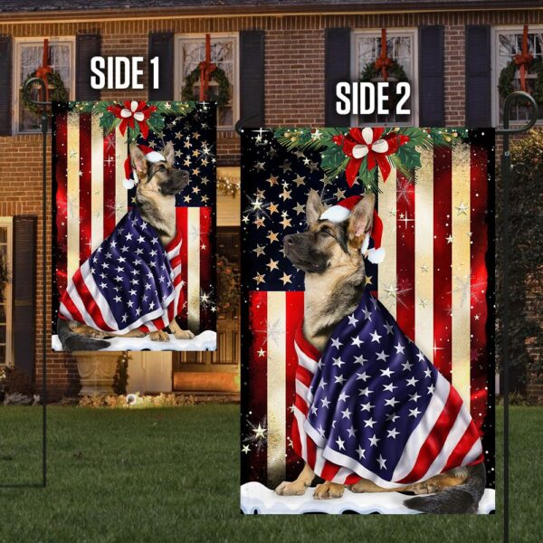 German Shepherd Christmas Flag: ANL285Fv6 - Image 4