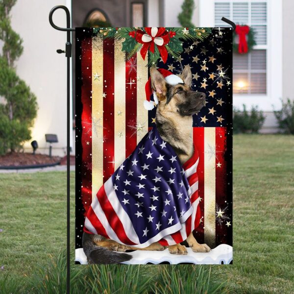 German Shepherd Christmas Flag: ANL285Fv6 - Image 3