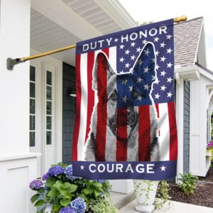 German Shepherd Police Dog Flag: Duty, Honor, Courage
