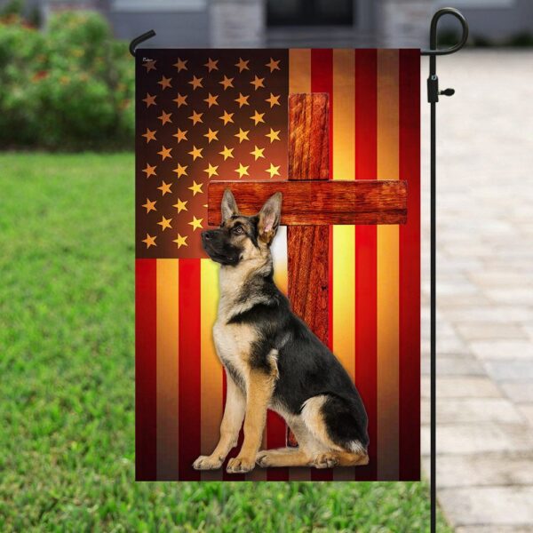 German Shepherd Jesus Cross US Flag: Patriotic Dog Lover Gift - Image 6