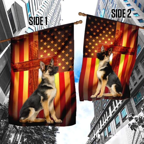 German Shepherd Jesus Cross US Flag: Patriotic Dog Lover Gift - Image 3