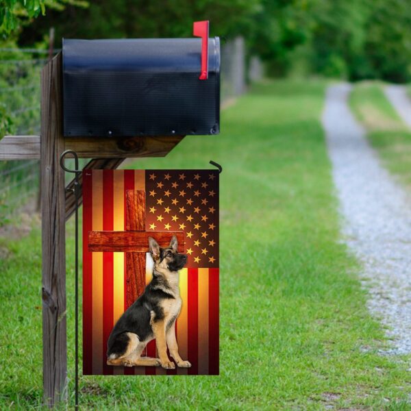 German Shepherd Jesus Cross US Flag: Patriotic Dog Lover Gift - Image 9