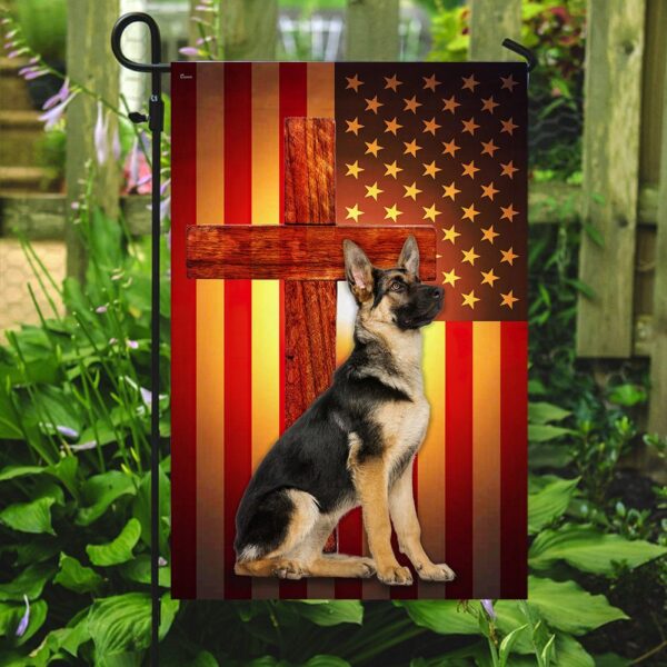 German Shepherd Jesus Cross US Flag: Patriotic Dog Lover Gift - Image 7