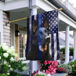 German Shepherd Police K9 Dog: Thin Blue Line Flag THB2220F
