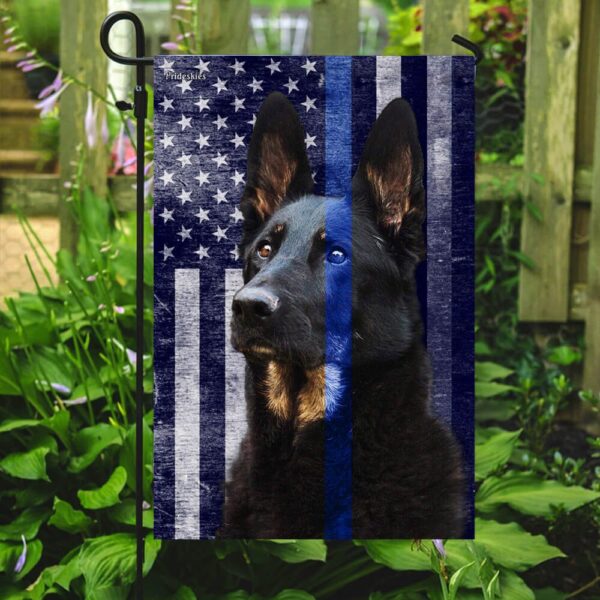 German Shepherd Police K9 Dog: Thin Blue Line Flag THB2220F - Image 3