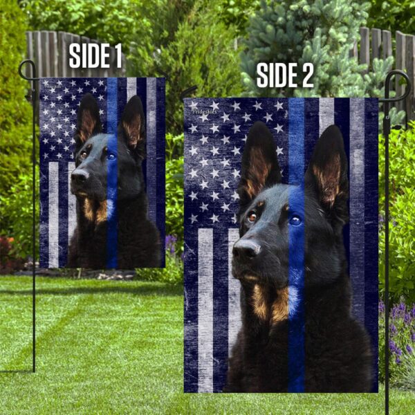 German Shepherd Police K9 Dog: Thin Blue Line Flag THB2220F - Image 9