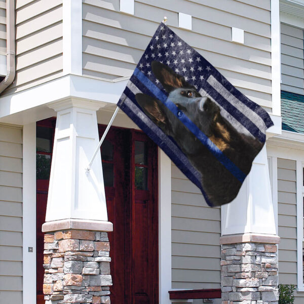 German Shepherd Police K9 Dog: Thin Blue Line Flag THB2220F - Image 4