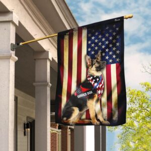 German Shepherd Service Dog: American Flag PSL187F
