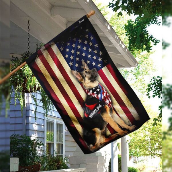 German Shepherd Service Dog: American Flag PSL187F - Image 3
