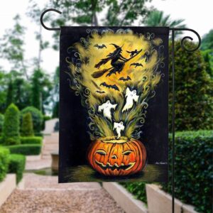 Spooky Ghost Garden Flag: Halloween Outdoor Decoration