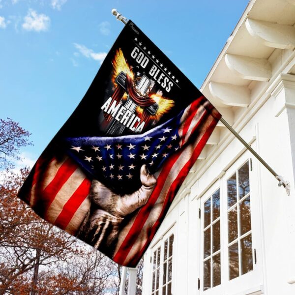 God Bless America. Christian Cross Flag THB2037F - Image 2