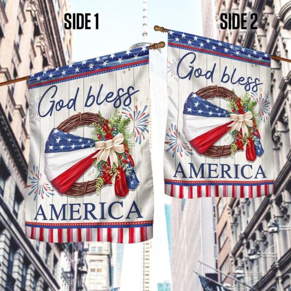 Patriotic 4th of July Wreath: God Bless America Flag - Image 3