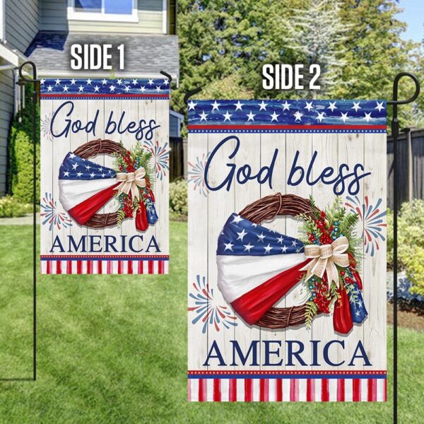Patriotic 4th of July Wreath: God Bless America Flag - Image 4