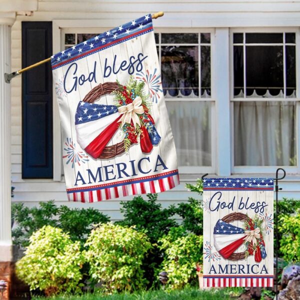 Patriotic 4th of July Wreath: God Bless America Flag - Image 5