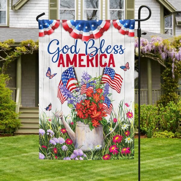 God Bless America Flag: 4th of July Patriotic Decor MLN1426F