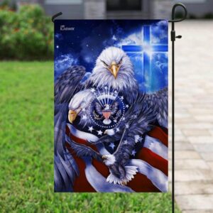 Patriotic Eagle Garden Flag: God Bless America