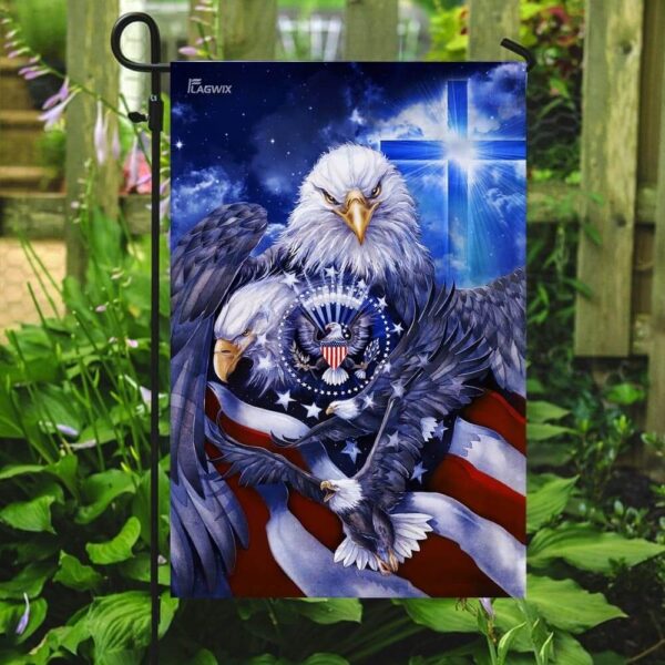 Patriotic Eagle Garden Flag: God Bless America - Image 2
