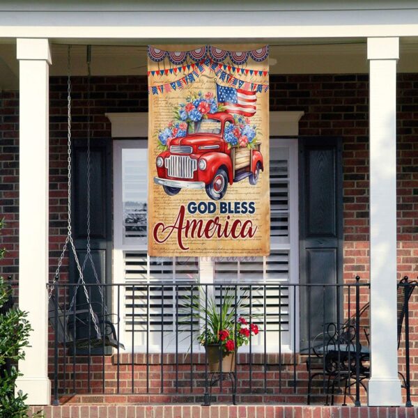 God Bless America Red Truck 4th of July T-Shirt - Image 6