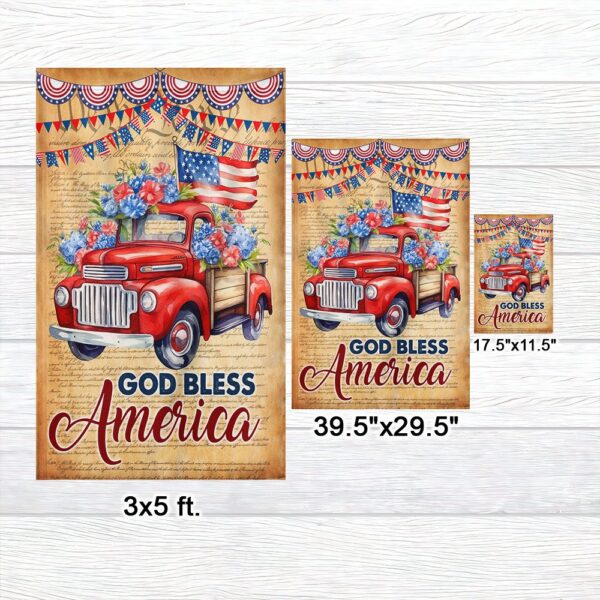 God Bless America Red Truck 4th of July T-Shirt - Image 7