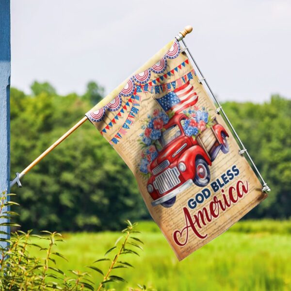God Bless America Red Truck 4th of July T-Shirt - Image 9