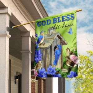 God Bless This Home Flag: QNN09F - Patriotic Home Decor