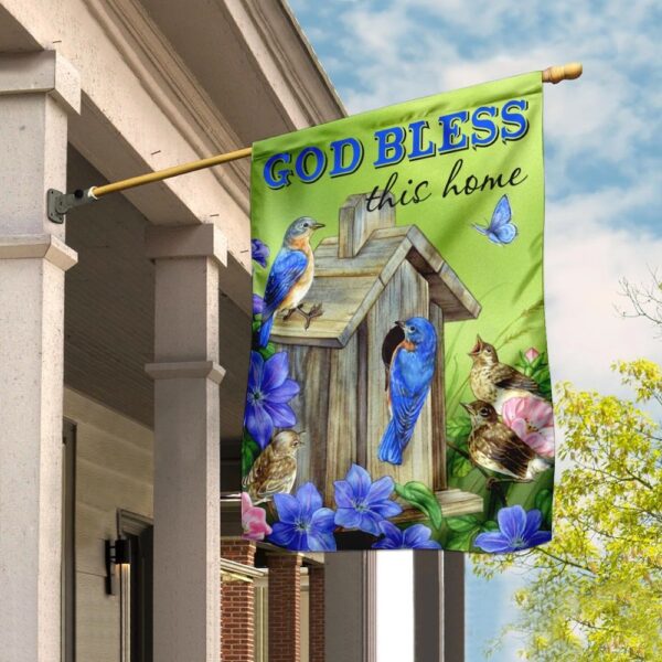 God Bless This Home Flag: QNN09F - Patriotic Home Decor
