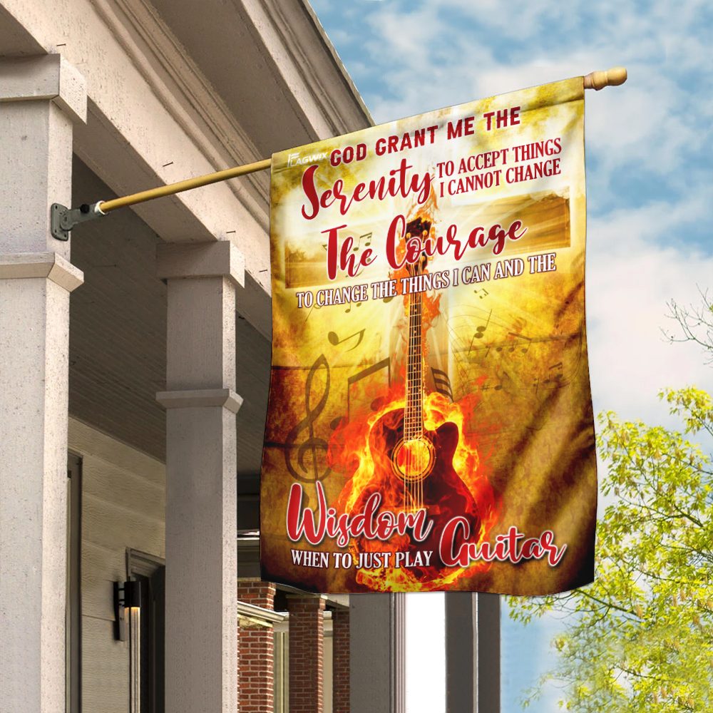 God Grant Me Serenity Guitar Flag DBX1480: Peaceful Playing Decor