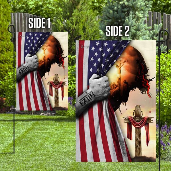 God Jesus Christian Cross Faith American Flag THB2190F2 - Image 10
