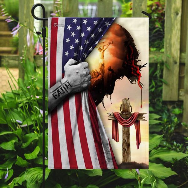 God Jesus Christian Cross Faith American Flag THB2190F2 - Image 7