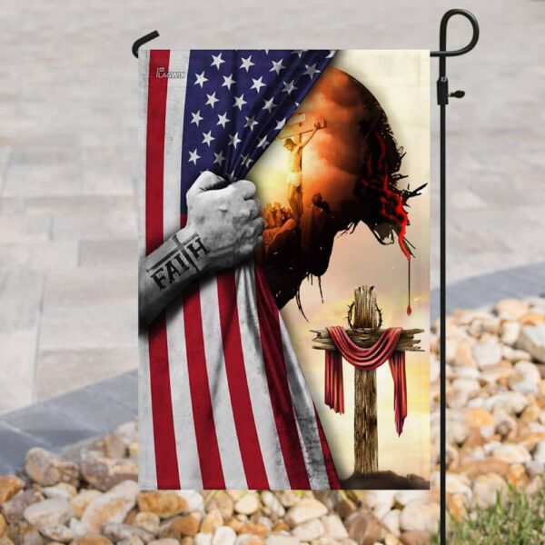 God Jesus Christian Cross Faith American Flag THB2190F2 - Image 8