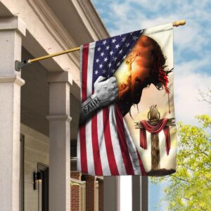 God Jesus Christian Cross Faith American Flag THB2190F2