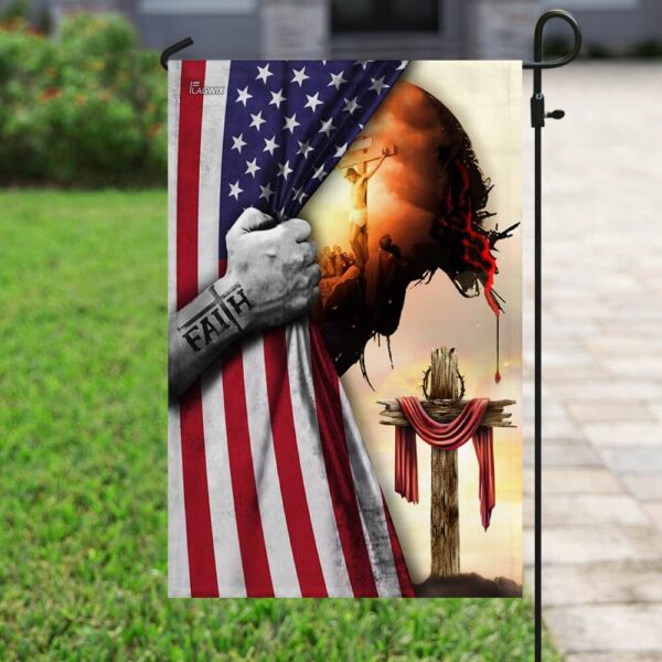 God Jesus Christian Cross Faith American Flag THB2190F2 - Image 6