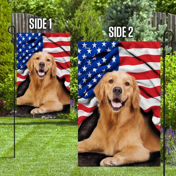Golden Retriever. American Patriot Flag - Image 8