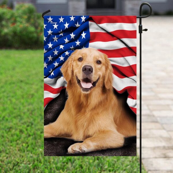 Golden Retriever. American Patriot Flag - Image 6