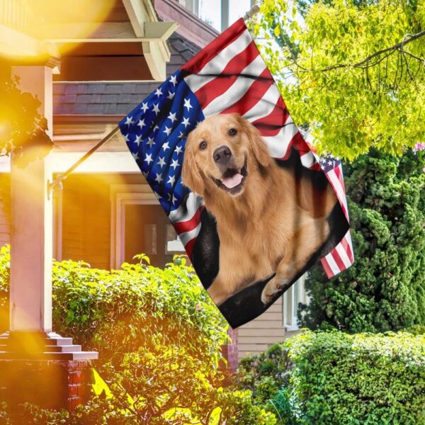 Golden Retriever. American Patriot Flag - Image 2