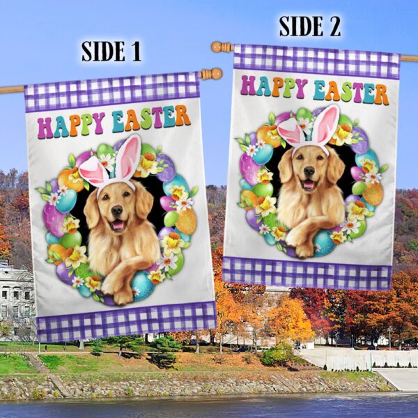 Golden Retriever Easter Flag: Happy Easter Dog Banner TQN985Fv1 - Image 2
