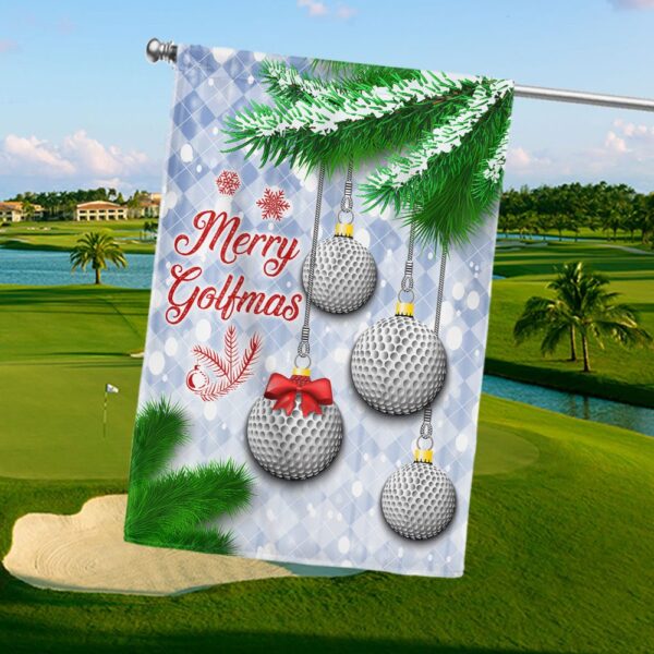 Merry Golfmas Golf Flag: Christmas Golf Decor LNT834F