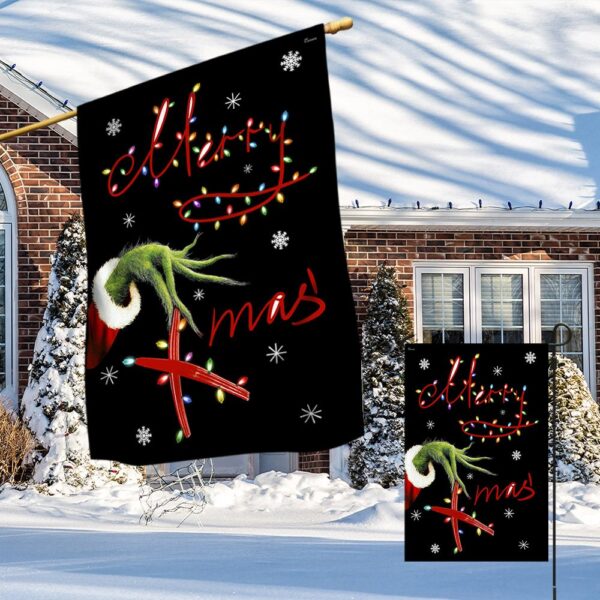 Grinch Christmas Flag: Merry Xmas LNT818F - Festive Holiday Decor - Image 4