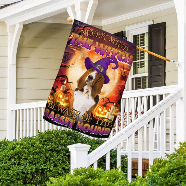 Halloween Basset Hound Flag: Beware! (THB2504F8) - Image 5