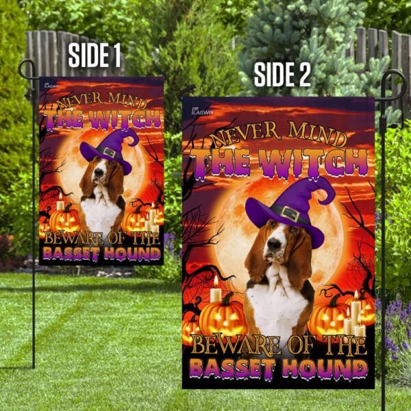 Halloween Basset Hound Flag: Beware! (THB2504F8) - Image 8