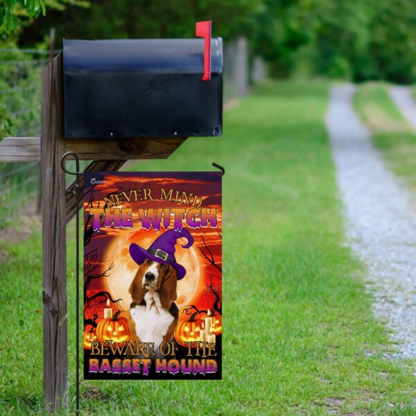 Halloween Basset Hound Flag: Beware! (THB2504F8) - Image 9
