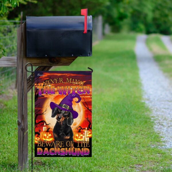 Beware! Dachshund Halloween Flag - Image 9