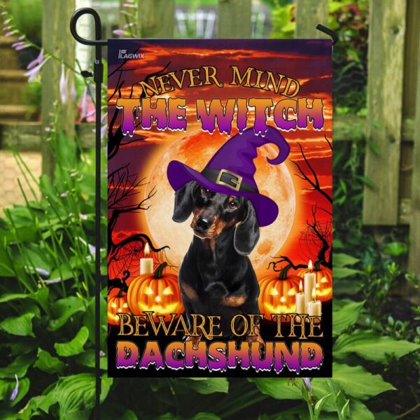 Beware! Dachshund Halloween Flag - Image 7