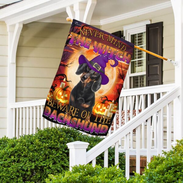 Beware! Dachshund Halloween Flag - Image 5