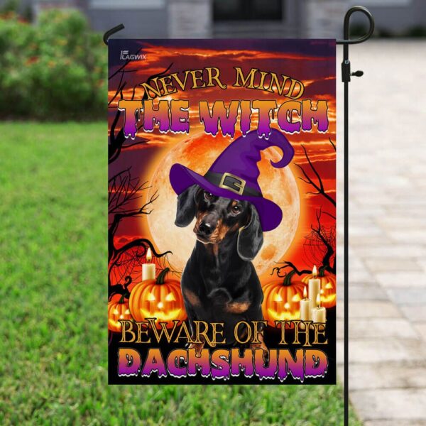 Beware! Dachshund Halloween Flag - Image 6