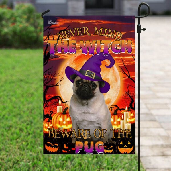 Beware! Halloween Pug Flag - Spooky & Cute Decor - Image 6